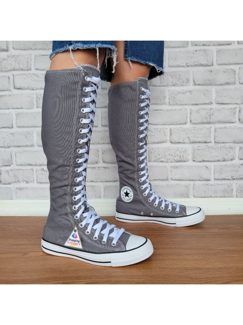 ⭐Converse Chuck Taylor All Star XXHi 7.5 Women Knee-high Boots Shoes Gray A12319